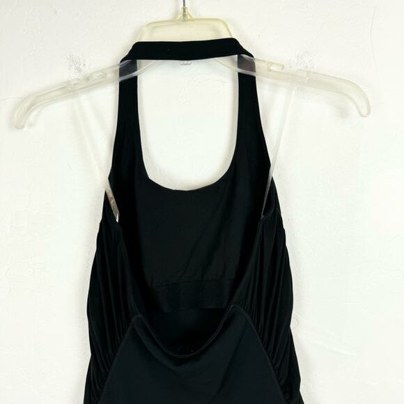 Athleta Mesh Me Up Athletic Athleisure Halter Onsie Shorts Bodysuit Black Size S - Picture 11 of 14